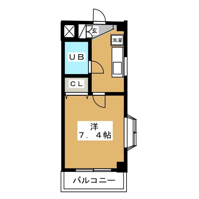 リバティハイツIII(1K/4階)の間取り写真