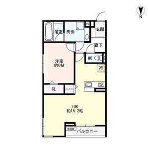 LUVITA新福寺町(1LDK/3階)の間取り写真
