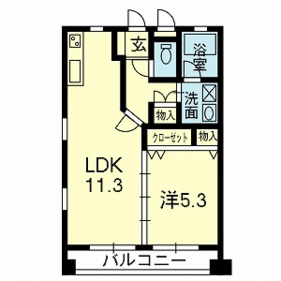 オーファス水前寺(1LDK/7階)の間取り写真