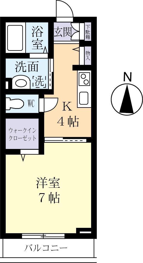 メゾンブランシ(1K/1階)の間取り写真