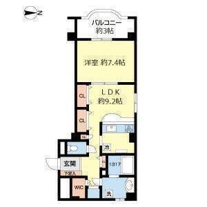 シュエット吉本(1LDK/7階)の間取り写真