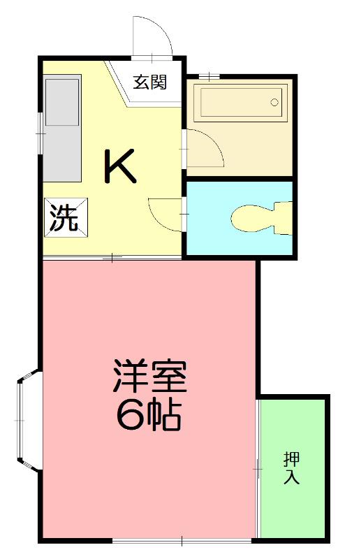 ハイツハーモニー(1K/1階)の間取り写真