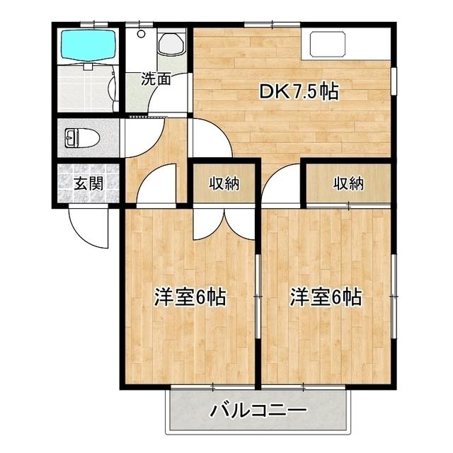 めぞん一刻I(2DK/1階)の間取り写真