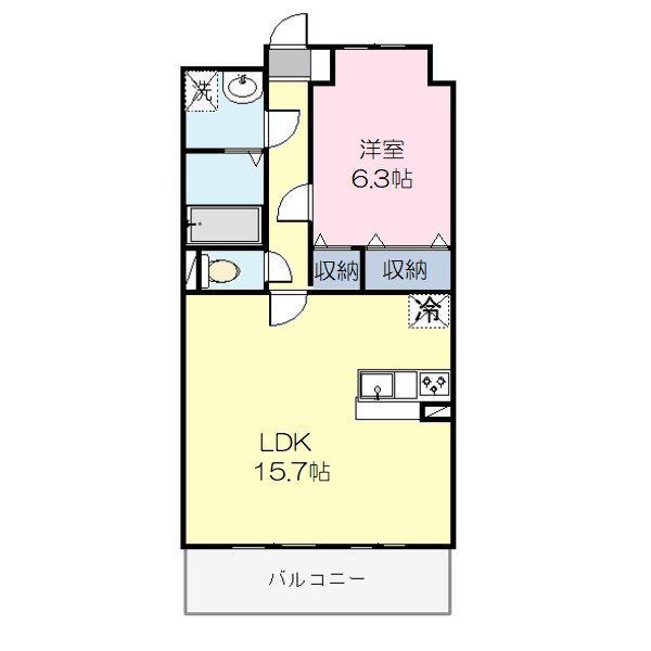 フォルテ(1LDK/1階)の間取り写真