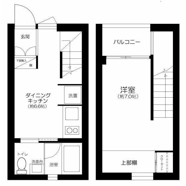 M-HOUSE(1DK/1階)の間取り写真
