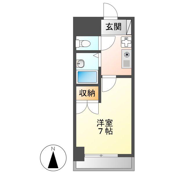 レジデンス中島(1K/4階)の間取り写真