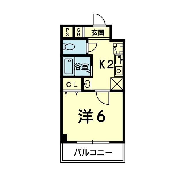 オーファス辛島公園(1K/3階)の間取り写真