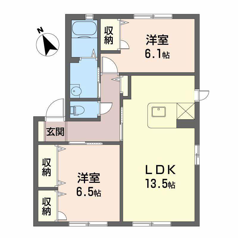 MASTTOWN島内(2LDK/1階)の間取り写真