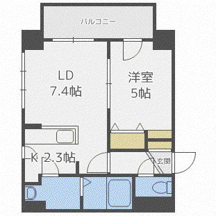 LEE SPACE 栄通(1LDK/4階)の間取り写真
