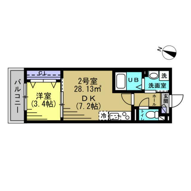 シャイネクス馬橋(1DK/3階)の間取り写真