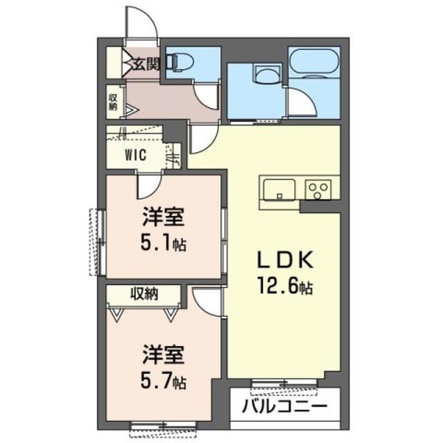 エスポワール多摩(2LDK/3階)の間取り写真