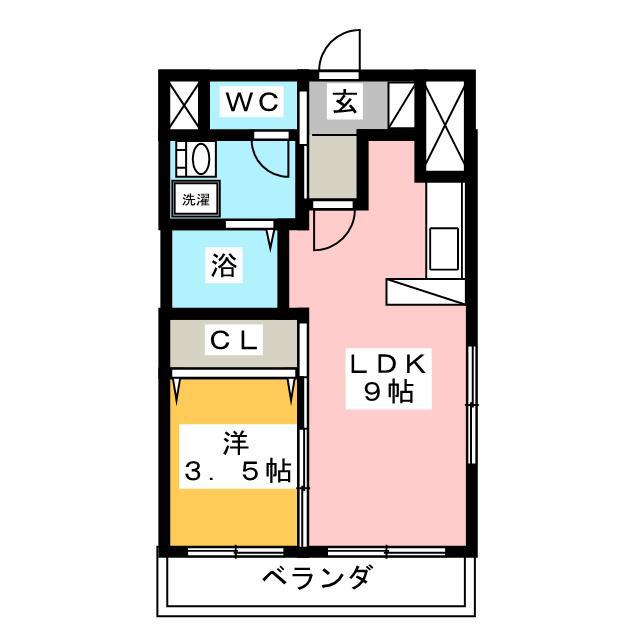 グレイス(1LDK/3階)の間取り写真