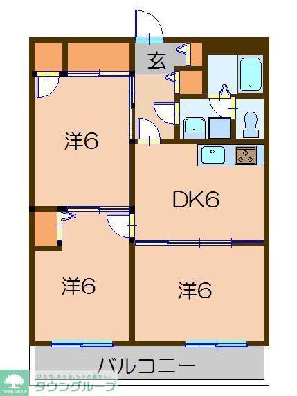 ユーティオグラ(3DK/2階)の間取り写真