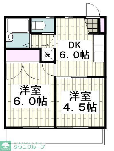 湘南コテージ(2DK/1階)の間取り写真