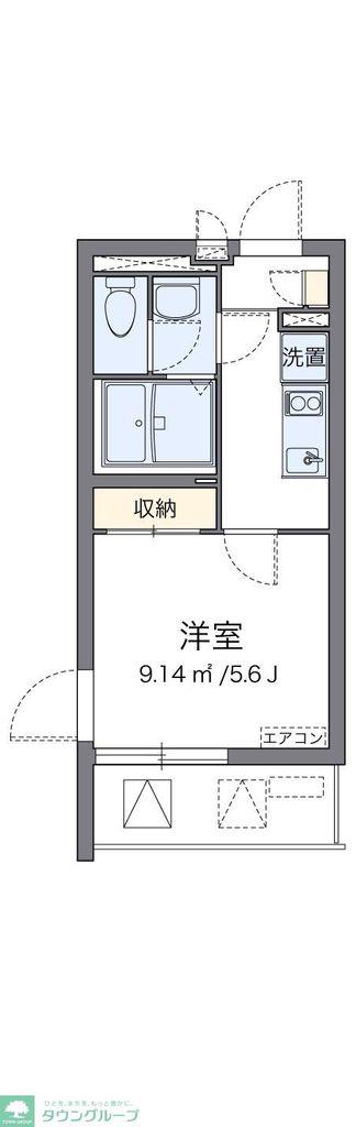 クレイノナカロクフォー(1K/2階)の間取り写真