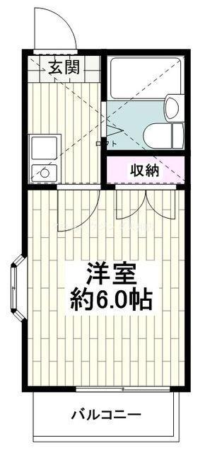 湘南台ドミール21A(1K/1階)の間取り写真