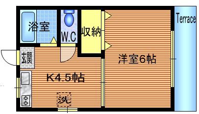 第2高陽コーポ(1K/1階)の間取り写真