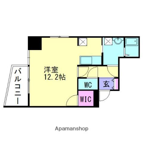 フライハイト西新(ワンルーム/6階)の間取り写真