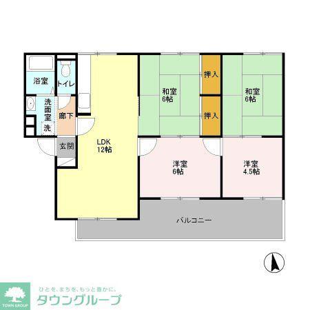 ジュネス戸田(4LDK/3階)の間取り写真