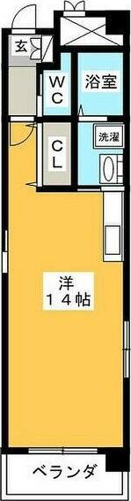 ラ・ミノールIII(ワンルーム/4階)の間取り写真