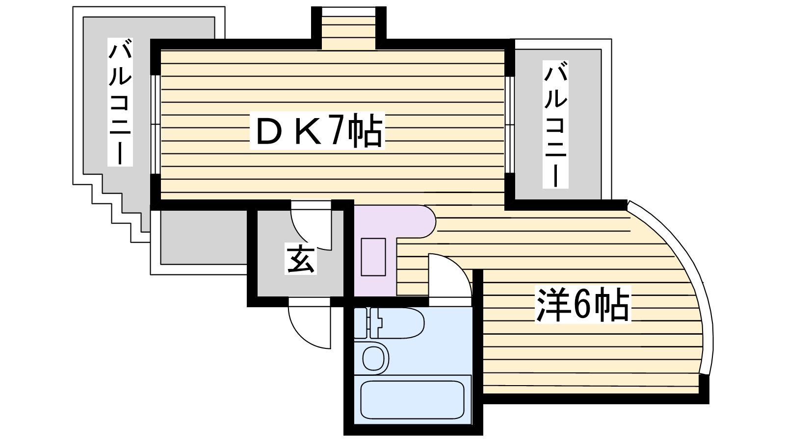 アルカンポ(ワンルーム/2階)の間取り写真