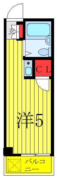 AKビル(ワンルーム/2階)の間取り写真