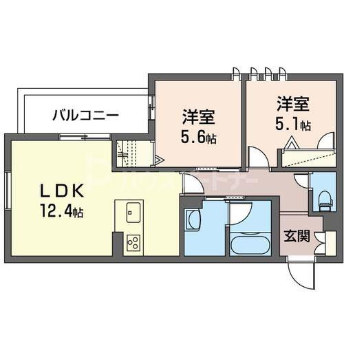 LA ELPEACE(2LDK/1階)の間取り写真