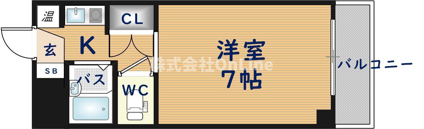 エルヴ源氏ヶ丘(1K/2階)の間取り写真