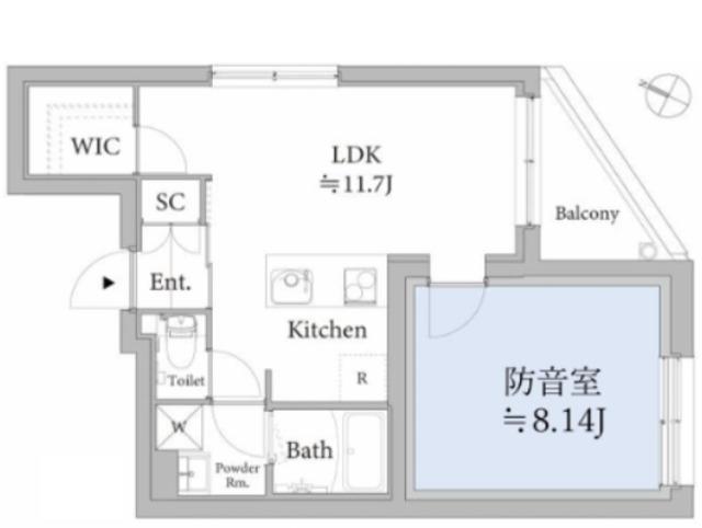 ASTILE STUDIO 王子(1LDK/1階)の間取り写真