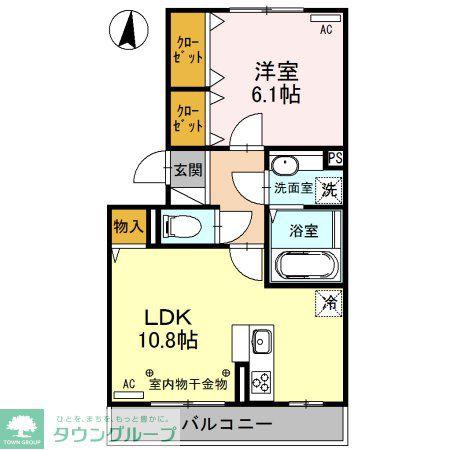リヴェールマリーズ D(1LDK/3階)の間取り写真
