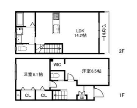 フォレストメゾン梅小路(2LDK/1階)の間取り写真