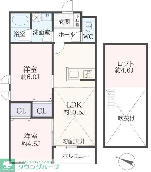 LUMIERE KUROBE(2LDK/1階)の間取り写真
