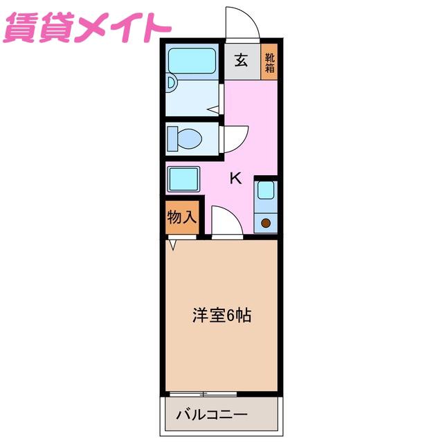 クインシータウン(1K/1階)の間取り写真