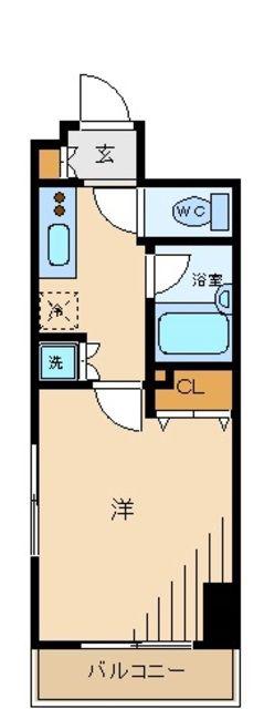 スパシエ アルカーノ府中(1K/5階)の間取り写真