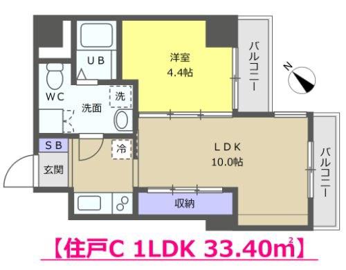 4I-RESIDENCE(1LDK/4階)の間取り写真