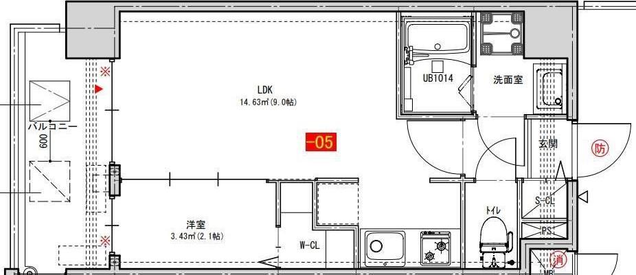 MODERN PALAZZO博多FRONT(1LDK/5階)の間取り写真