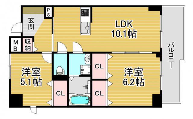 メゾン アルカンシェル(1SLDK/4階)の間取り写真