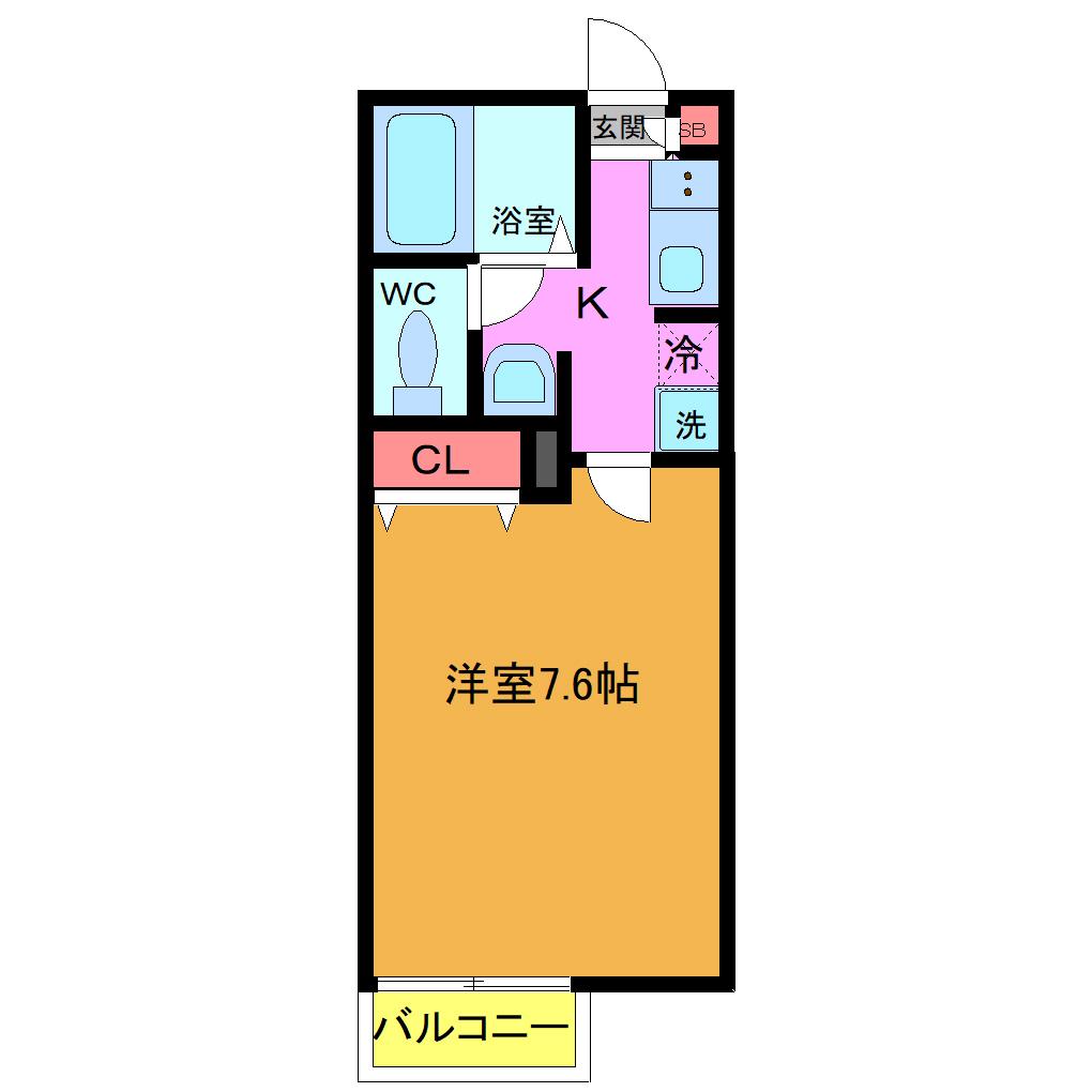 アカシアコーポ(1K/2階)の間取り写真