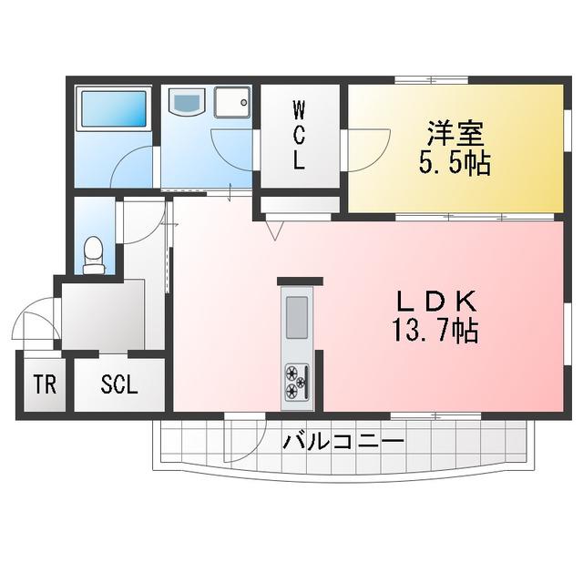 SKYIII(1LDK/3階)の間取り写真
