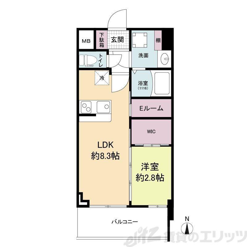 セレニテ天六ミラク(1LDK/5階)の間取り写真
