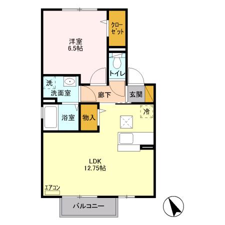 CASA FELICE(1LDK/1階)の間取り写真