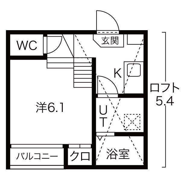 サイプレスト松原町(1K/1階)の間取り写真