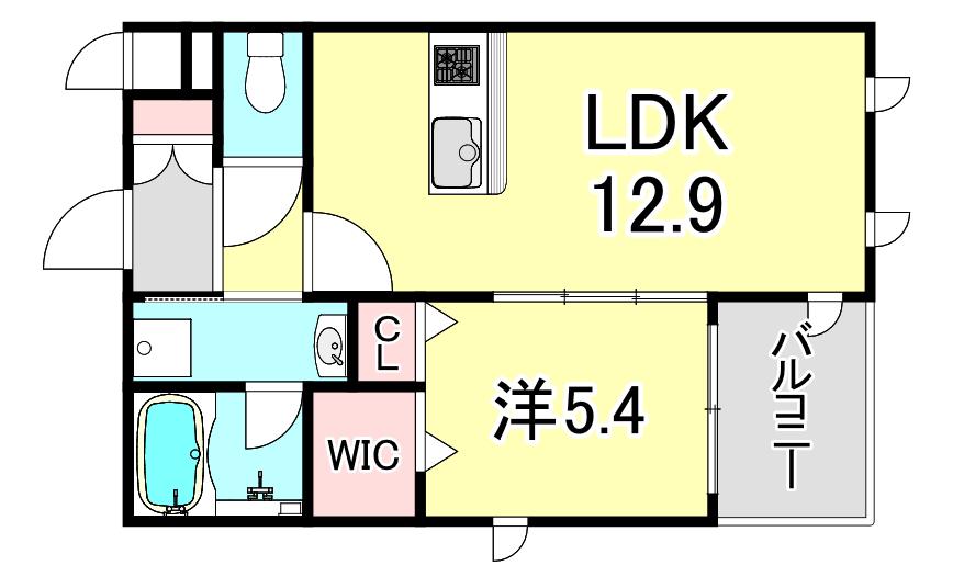 ヴィラージュM(1LDK/2階)の間取り写真