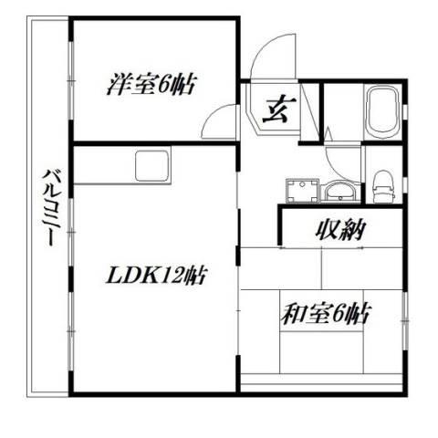 アクティ豊岡(2LDK/3階)の間取り写真