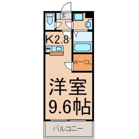 サンモールMARUHARA(1K/2階)の間取り写真