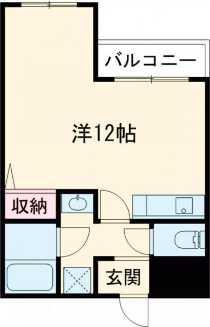 フレアコート奈良(ワンルーム/2階)の間取り写真