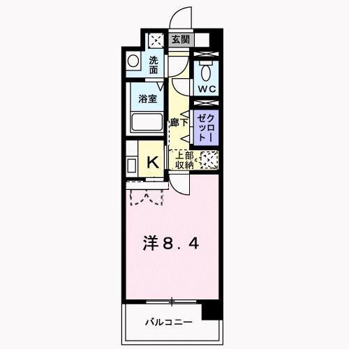 シャロームミキ(1K/5階)の間取り写真