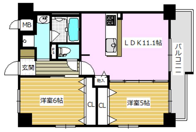 SORA.21(2LDK/3階)の間取り写真