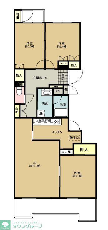 森の里パークサイドハイツ1号棟(3LDK/2階)の間取り写真