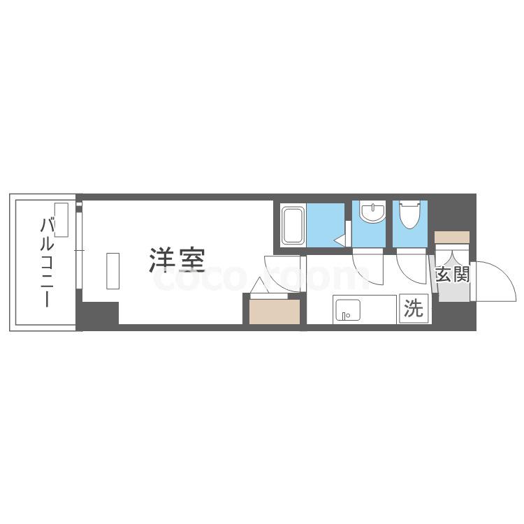 ソルテラスOSAKA MID イーストクレアスト(1K/4階)の間取り写真